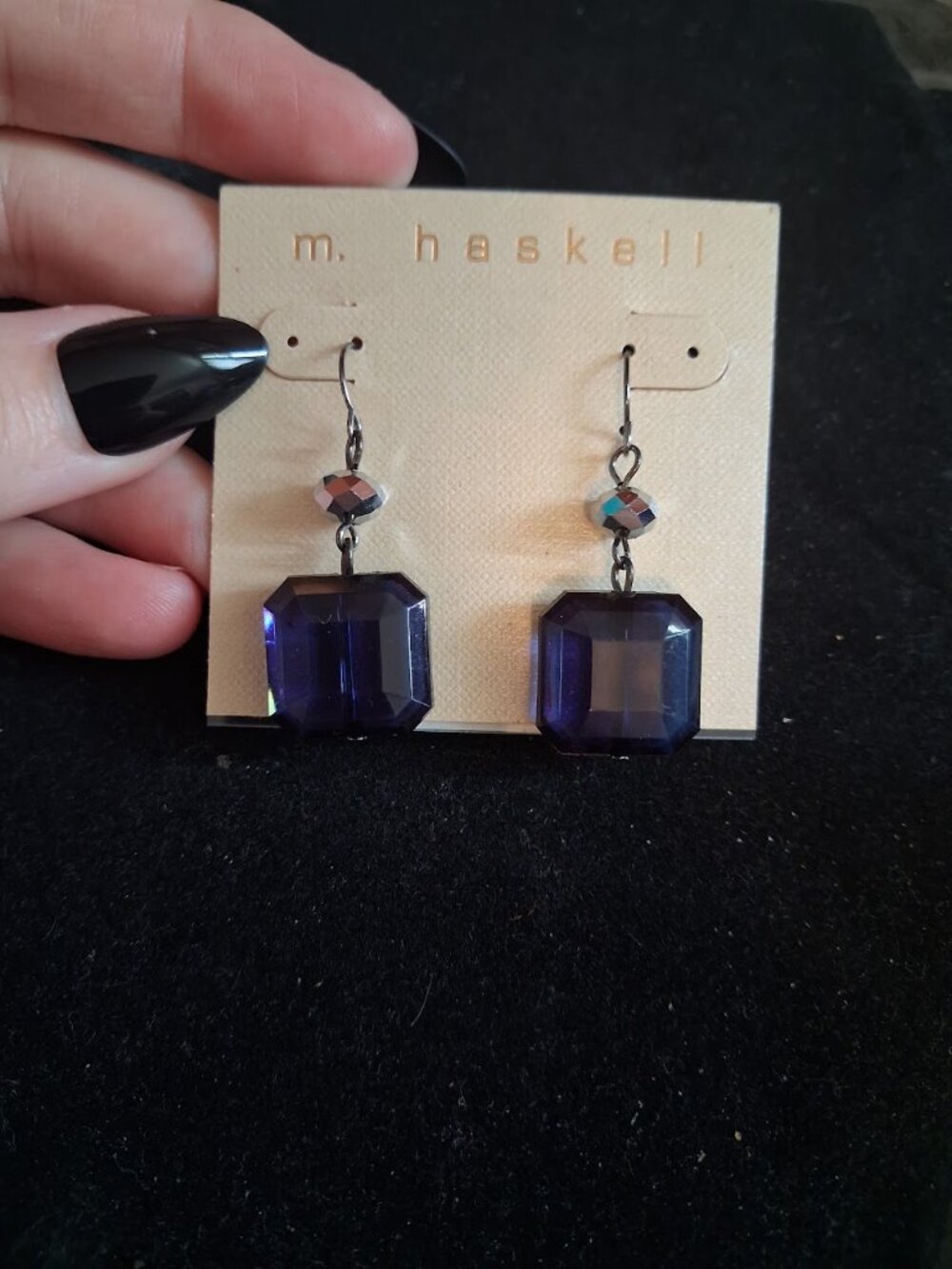 M. Haskell blue dangle earrings